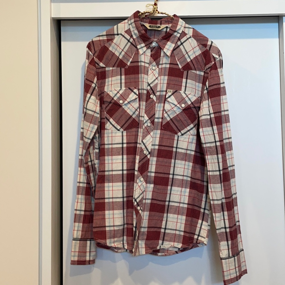 Plaid Vintage western shirt. Sz medium